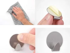 4-Pack - Självhäftahnde Krokar - Stål