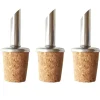 3-pack Droppkork i rostfritt stål och kork