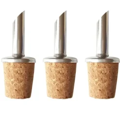 3-pack Droppkork i rostfritt stål och kork