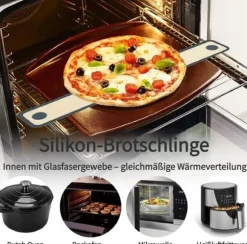 2-pack extra tjocka ugnsmattor 0,7 mm med långt handtag – slitstarka bakmattor för ugn, mikrovågsugn, luftfritös m.m.