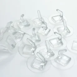 12-pack genomskinliga självhäftande krokar, starka väggkrokar