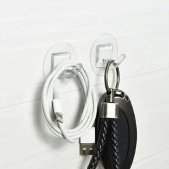 12-pack genomskinliga självhäftande krokar, starka väggkrokar