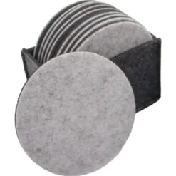 10-Pack Glasunderlägg i Filt med Hållare Grå