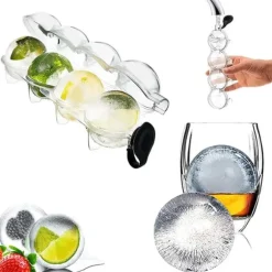 2-Pack Isform för Isbollar Runda Isbitar Iskubsform Kulor Plast