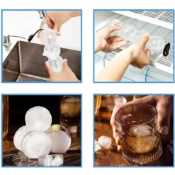 2-Pack Isform för Isbollar Runda Isbitar Iskubsform Kulor Plast