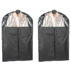 2-pack klädförvaringspåsar med genomskinligt fönster, non-woven tyg, 120x60 cm