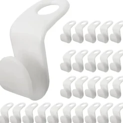 30-pack Klädhängare anslutningskrokar för galgar Vit