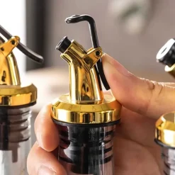 2-Pack Kork till Olivolja Hällpip Droppkork med Lock Guld