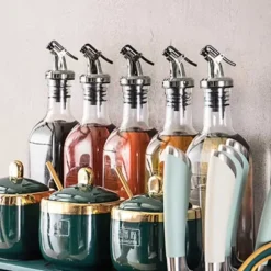 2-Pack Kork till Olivolja Hällpip Droppkork med Lock Silver