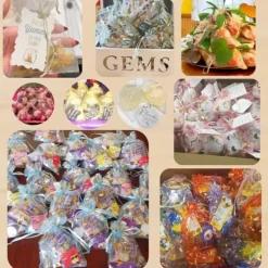 20-pack med 15*20 cm organzapåsar med dragsko och presenter till smycken, växtskyddspåsar