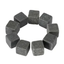 9-pack Naturliga Whiskystenar – Isbitar av Sten Grå