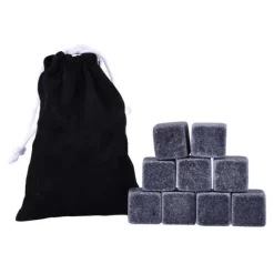 9-pack Naturliga Whiskystenar – Isbitar av Sten Grå