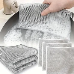 10-pack repfria disktrasor av ståltråd för diskning av disk, handfat och spishäll, lätta att skölja av och slitstarka