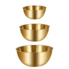 3-pack rostfria skålar - för bakning, matlagning, sallad, frukt, blandning (guld)