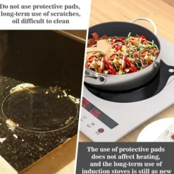 4-pack skyddsmatta för induktionsspis, halkfri silikonmatta, skydd för induktionsspis, halkfri matta, silikonmatta, repskydd, isoleringsmatta