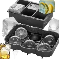 2-Pack Stapelbara Silikonformar för Isbollar och Kuber XXL Stora Isbitar