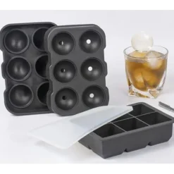 2-Pack Stapelbara Silikonformar för Isbollar och Kuber XXL Stora Isbitar