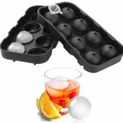 2-Pack Stor Silikon Isform för 8st Isbollar Runda Isbitar Kulor