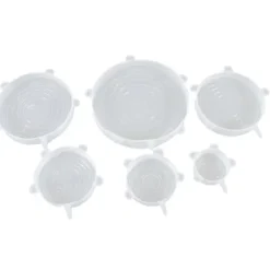 6-pack återanvändbara silikonsträckbara lock - Högtemperaturbeständig - Rund - Kylskåp, mikrovågsugn, ugnsskydd