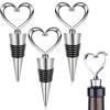 3-Pack Vinkork med Hjärta i Metall – Vinpropp Vinförslutare Silver