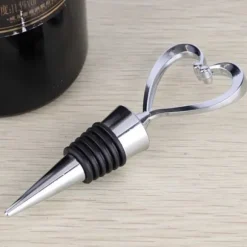 3-Pack Vinkork med Hjärta i Metall – Vinpropp Vinförslutare Silver