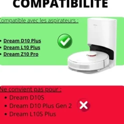 Packtillbehör för Dream D10 Plus/L10 Plus/Z10 Pro - Väska/Filt/Trasa/Sidoborste/Utrullningsverktyg Phonillico®