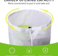 4-packTvättpåsar med fint nät ,Tvättpåse med snörstoppare , Vit