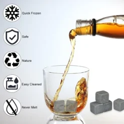 -paket med 9 st. isbitar för whiskykylsten, drycker, vin, ölkylare, barberedningskuber, presentset