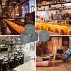 -paket med 9 st. isbitar för whiskykylsten, drycker, vin, ölkylare, barberedningskuber, presentset