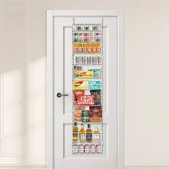 Pantry Organizer 10-nivå, över dörren hängande förvaringsställ, justerbar