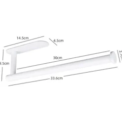 Pappershanddukshållare, hushållspappersrulle, lösviktspapper - självhäftande underskåp, pappershanddukshållare i rostfritt stål (vit)