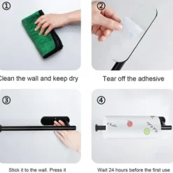 Pappershanddukshållare Väggfäste under skåp Självhäftande borrning Rostfritt stål Pappershandduksrullar Hållare för kök Badrum Rostskyddat ställ