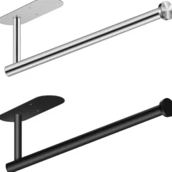 Pappershanddukshållare Väggfäste under skåp Självhäftande borrning Rostfritt stål Pappershandduksrullar Hållare för kök Badrum Rostskyddat ställ