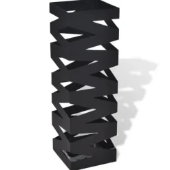 Paraplyställ 48,5 cm fyrkantig stål svart