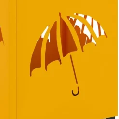 Paraplyställ i senapsgul metall - Kompakt och dekorativ för entrén | Färg: Senapsgul | Storlek: Rektangulär