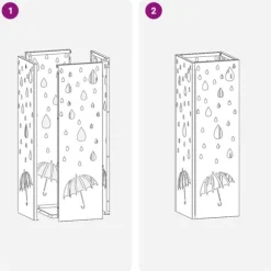 Paraplyställ i senapsgul metall - Kompakt och dekorativ för entrén | Färg: Senapsgul | Storlek: Rektangulär