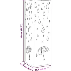 Paraplyställ i senapsgul metall - Kompakt och dekorativ för entrén | Färg: Senapsgul | Storlek: Rektangulär