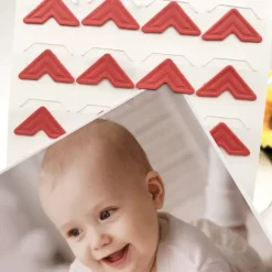 Pastellröda fotohörn x24