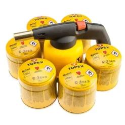 Patrongasbrännare + 6 gaspatroner med ventil