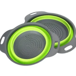 2PCS Rund Infällbar Hopfällbar Avloppskorg Fruktkorg Multifunktionell Kök Plast Bassäng