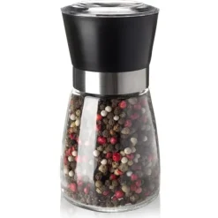 Peppar- och saltkvarn i glas, 13 cm