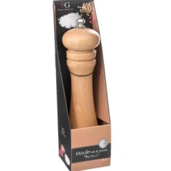 Peppar/saltkvarn - 5five - Manuell - Naturligt trä - Rostfritt stål - 20,5 cm