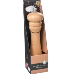 Peppar/saltkvarn - 5five - Manuell - Naturligt trä - Rostfritt stål - 20,5 cm