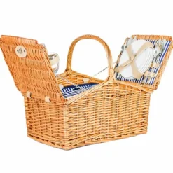 Picknickkorg 4-personer med porslin & termopåse - ljus vass