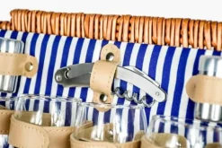 Picknickkorg 4-personer med porslin & termopåse - ljus vass