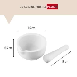 Pilon Mortier - Fackelmann - 45442 - Porslin - 12x6,5cm - 2 stycken