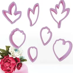 PIONBLOMMA + BLAD Set med kakformar