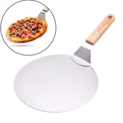 Pizzaskal i rostfritt stål med trähandtag Tårtskyffel Bakverktyg Ostpizzaskyfflar