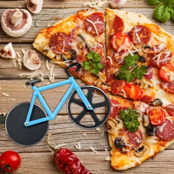 Pizzaskärare, cykelformad, 11.5x18x3 cm