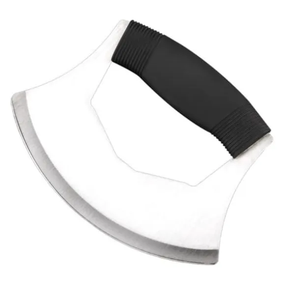 Pizzaskärare i rostfritt stål med lock Ergonomiskt halkfritt handtag med vippskärare